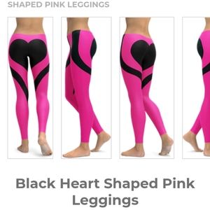 Gearbunch sport leggings pink black heart S